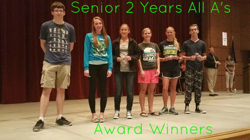 Senior 2 Years All A's Award Winners